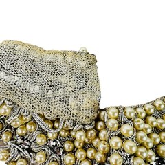 vtg beaded pieces from dresses w rhinestones pearls for crafts etc