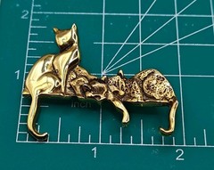Vintage Witchy Cat Brooches Lot 5 MCM Mini Kitten Cat Moon Hanging Pin Halloween