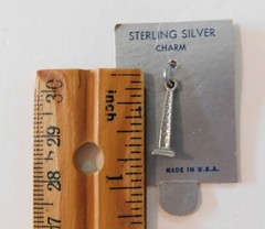 Vintage Washington Monument Charm Sterling Silver Pendant Jewelry Approx .75 In
