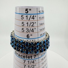 Gothic Blue Aurora Borealis Rhinestone Chunky Stretch Bracelet Gift