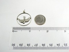 Vintage BLI Sterling Silver Etched Dove Bird Pendant 925 2.9g 7/8 Inch Diameter