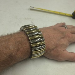 Vintage Stretch Bracelet Silver Gold Silver Tone Expandable Link Bracelet