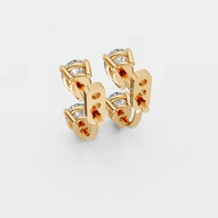 Front Back Drop Jacket Earrings Pear Cut Lab Grown Diamond Prong Setting