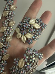 JOMAZ Signed 3 Piece Set Brooch Bracelet(Read)