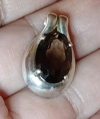 Vintage Pendant Sterling Silver KBN 925 Smoky Quartz Kababna Pendant