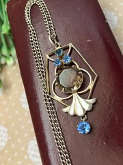 Fine Estate Vintage Pendant Soviet Sterling Silver 875 Smoky Quartz & Topaz USSR