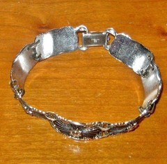Vintage BB Sterling Bracelet Art Deco Style Panel Link Women’s Bracelet 7″ Long