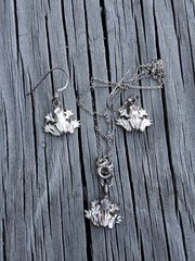 Cute Sterling Silver Frog Necklace & Earrings Set 925 Vintage Jewelry 18″ Chain