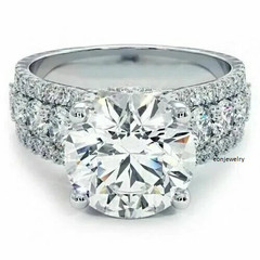 4.00 Ct Round Cut Diamond 14k White Gold Plated Halo Engagement Wedding Her Ring