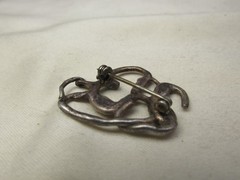 Vintage Sterling Silver Brutalist Swirl Pattern Brooch 1 1/8 x 7/8″ #636
