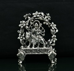 925 silver Goddess bhawani durga statue, figurine,puja article home temple art06