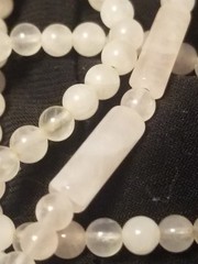Asian Chinoiserie Bead Necklace & Yellow, Green,White Jade/jadeite, 35″sterling