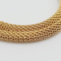 Crown Trifari Mesh Choker Necklace Lime Green Lucite Fixed Barrel Pendant 15 in