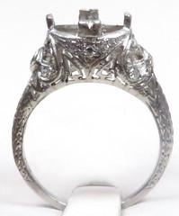 Antique 1920’s Mounting Engagement Platinum Hold 8.5MM-9MM Ring Size 6.25 UK-M