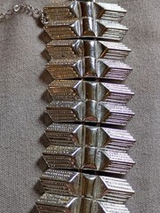 Vintage Coro Mid Century Modern Silver Tone Link Bracelet.