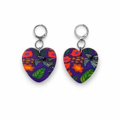 Handmade Polymer Clay Heart Earrings | Colorful Lightweight Gift for Her