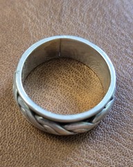 Vintage Woven Braided Spinner Ring 925 Silver Size 9.5