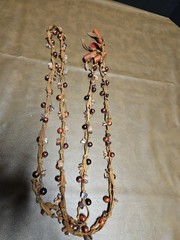 Vintage Bohemian-style Wrap Necklace Belt suede leather stone beads tassel