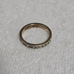 Vintage 1990s 925 Sterling Silver Gold Plated Eternity Band Ring Size 6.25 1.70g