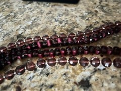 Vintage Beaded Plum Burgundy Glass Crystal Layered Silver Jeweled Clasp Necklace