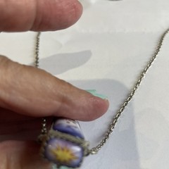 Vintage Russian Rostov Hand Painted Enamel Finift Fragrance/Trinket Pendant