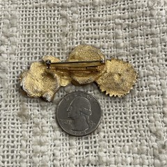 Vintage Gold & Silver Toned Floral Pin Brooch