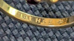 Vintage 18KT H.G.E Garnet Flower Ring – Size 8