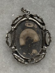 Vintage JJJ sterling Turritella Fossil Pendant