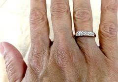 Art Deco Diamond Anniversary Wedding Band Ring .25ct Original 1940s 14K