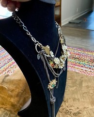 Juicy Couture Vintage Victorian Look Rare Layered Necklace With Dangling Chains