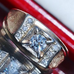 14k yellow gold ring 0.76ct diamond sz 9.25 handmade 1920’s antique 7.6gr N2389A