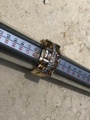 ✨🍂💛VINTAGE Stamped 925 STERLING SILVER 12K GOLD VERMEIL CZ Pavé Baguette Ring✨
