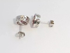 14K White Gold Over 2CT Lab Created Diamond Antique Halo Round Cut Stud Earrings