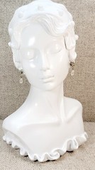Vintage Rhinestone & Faux Pearl Drop/Dangle Pierced Earrings.
