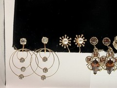 Vintage Clip On & Screw Back Earring Lot 9 Pairs Trifari Lisner Star Signed