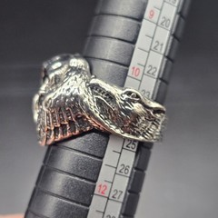 Viking Odin Wolf Ring Silver Tone Size 10.75