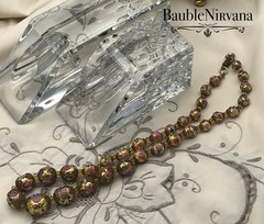 Vintage Venetian Art Glass White Wedding Cake Chunky Large 19mm Beads Necklace