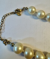 Monet Faux Pearl Strand Necklace 16 Inch Adjustable Length