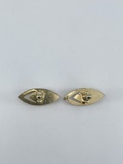 Vintage Swank mens cufflinks torpedo shaped raised cutout design gold tone 3/4″