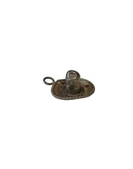 Mini Sterling Silver Mexico Sombrero Hat Pendant Charm .5x.5 Inches Vintage