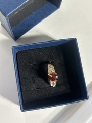 Vintage Red Cubic Zirconia Ring Gold Plated Womens Size 6