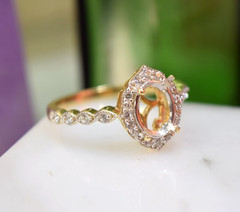 Vintage 10K Diamond Semi Mount Ring Setting sz 7.2