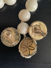 NATURAL ANGEL SKIN CORAL NECKLACE W/ MATCHING EARRINGS-14kt GOLD CLASP & EARRING
