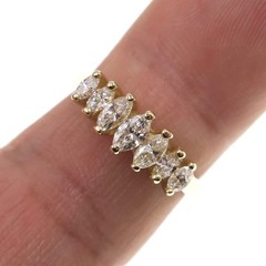 Classic 14k Solid Yellow Gold 1/2ct Natural Diamond Cathedral Ring Size 6.25