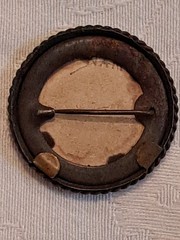 Antique Victorian Photo Mourning/Sweetheart Celluloid Brooch Pin C Clasp
