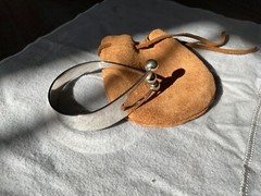 Modernist Norway Anna Greta Eker AGE Sterling Silver jester bracelet bangle