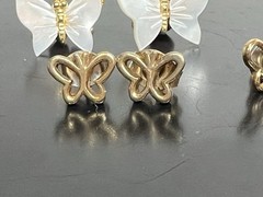 Vintage Butterfly Earrings Filigree Open Pierced Colorful Lot 6 Dainty Small See