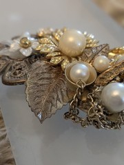 VTG Brooch Signed NANCY RUNYON YOST Mixed Metal Rare (Looks Like Mirium Haskell)
