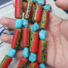 Vintage Venetian Gabri Style Glass Howlite Stone Beaded Necklace