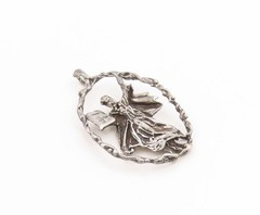 925 Sterling Silver Vintage Pendant Moses Holding The 10 Commandments PT26169